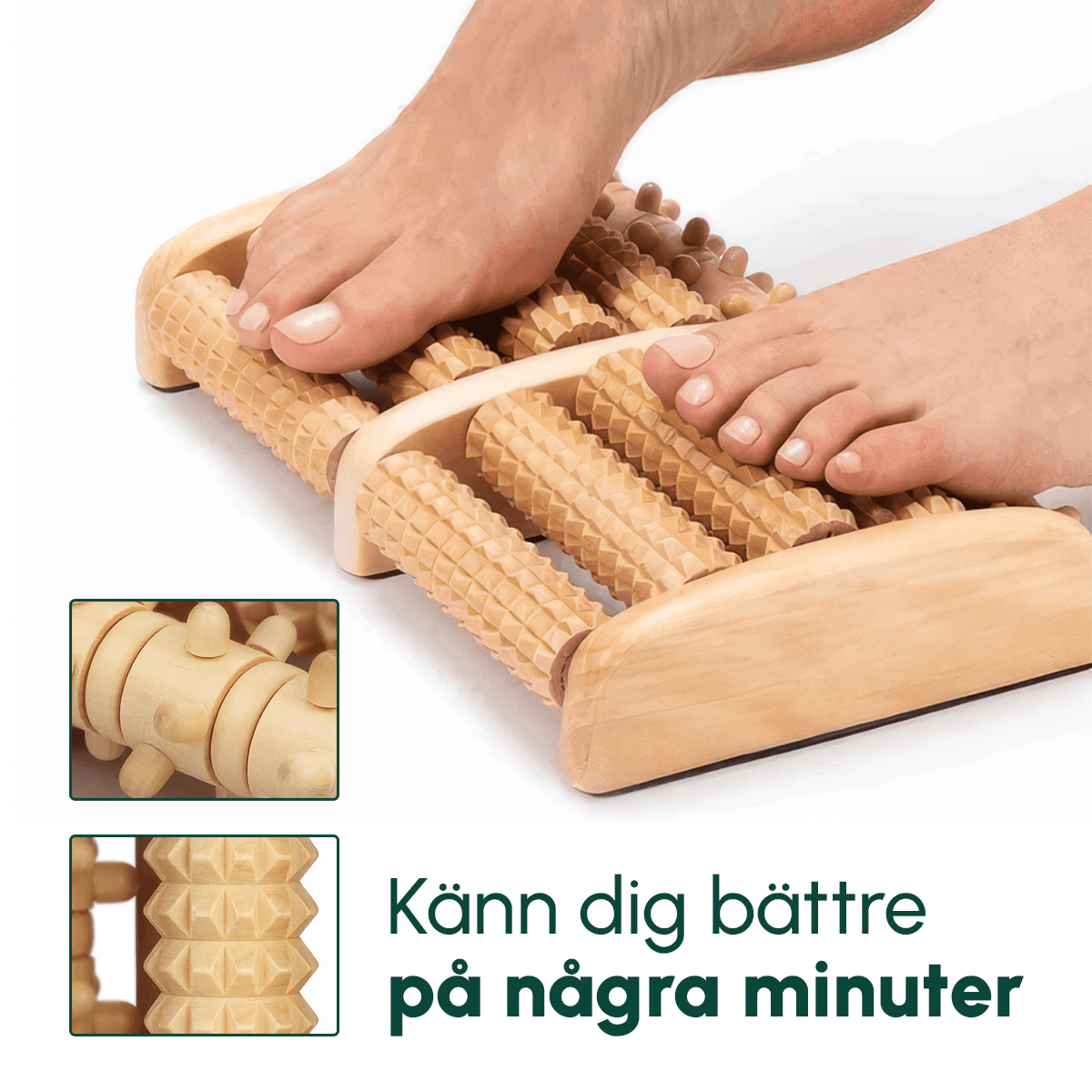 Fotkomforten™ Fotmassagerare – Fotmassage i Trä och Roller för Hemma - Komforten