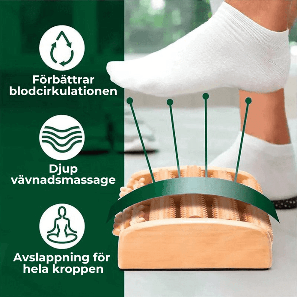 Fotkomforten™ Fotmassagerare – Fotmassage i Trä och Roller för Hemma - Komforten