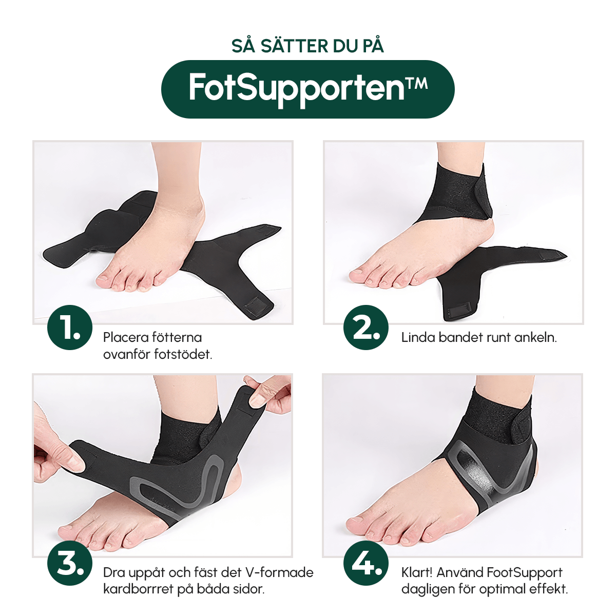 Fotsupporten™ Fotvalvsstöd för Plattfot och Hålfot - 1+1 GRATIS - Komforten