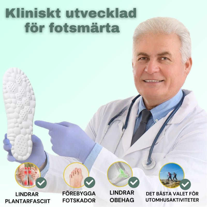 4D - Stödsulor - Din ultimata lösning för plantar fasciit, med optimal häldämpning vid varje steg! by Komforten - Köp 1 för 249kr available at Komforten