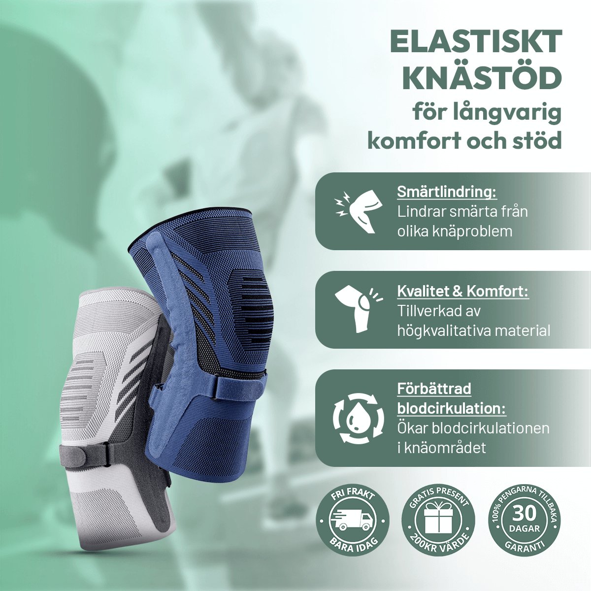 Elastiska Knästöd Elastiska Knästöd by Komforten - Grå tillgänglig på Komforten