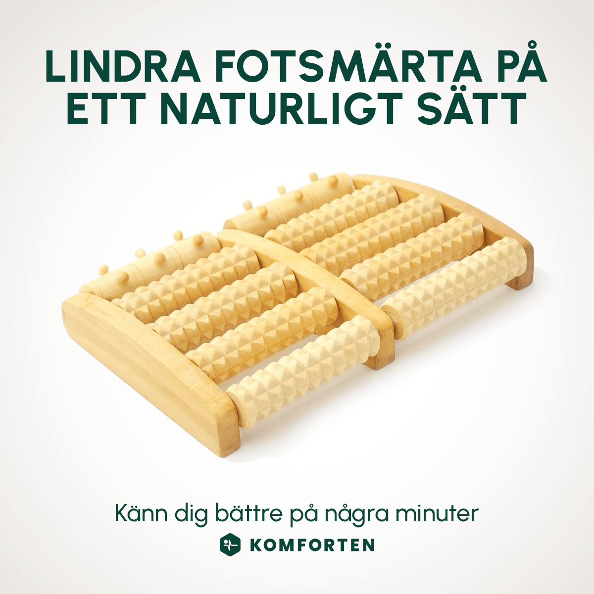 Fotkomforten™ Fotmassagerare – Fotmassage i Trä och Roller för Hemma - Komforten