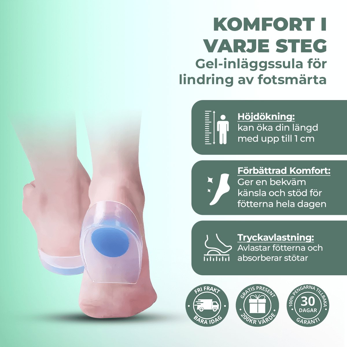 Hälkoppar Hälkoppar Heel Cups by Komforten - Blå tillgänglig på Komforten