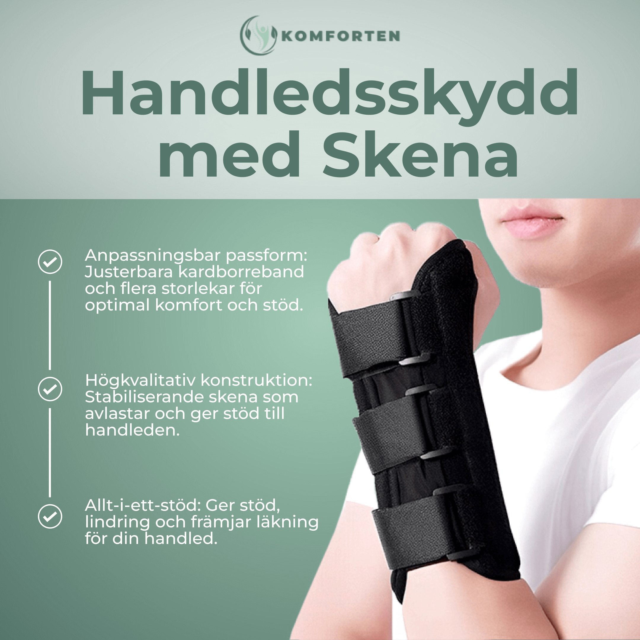 Handledsskydd med Skena Handledsskydd med Skena by Komforten - Vänster tillgänglig på Komforten