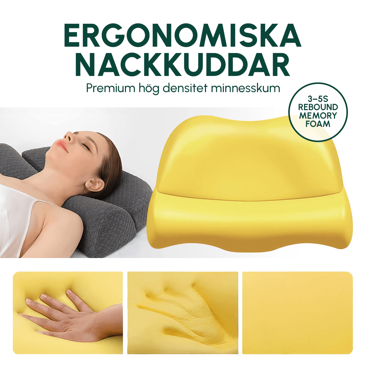 Kudde för Nacken – Ergonomisk Nackkudde Memory Foam - Komforten