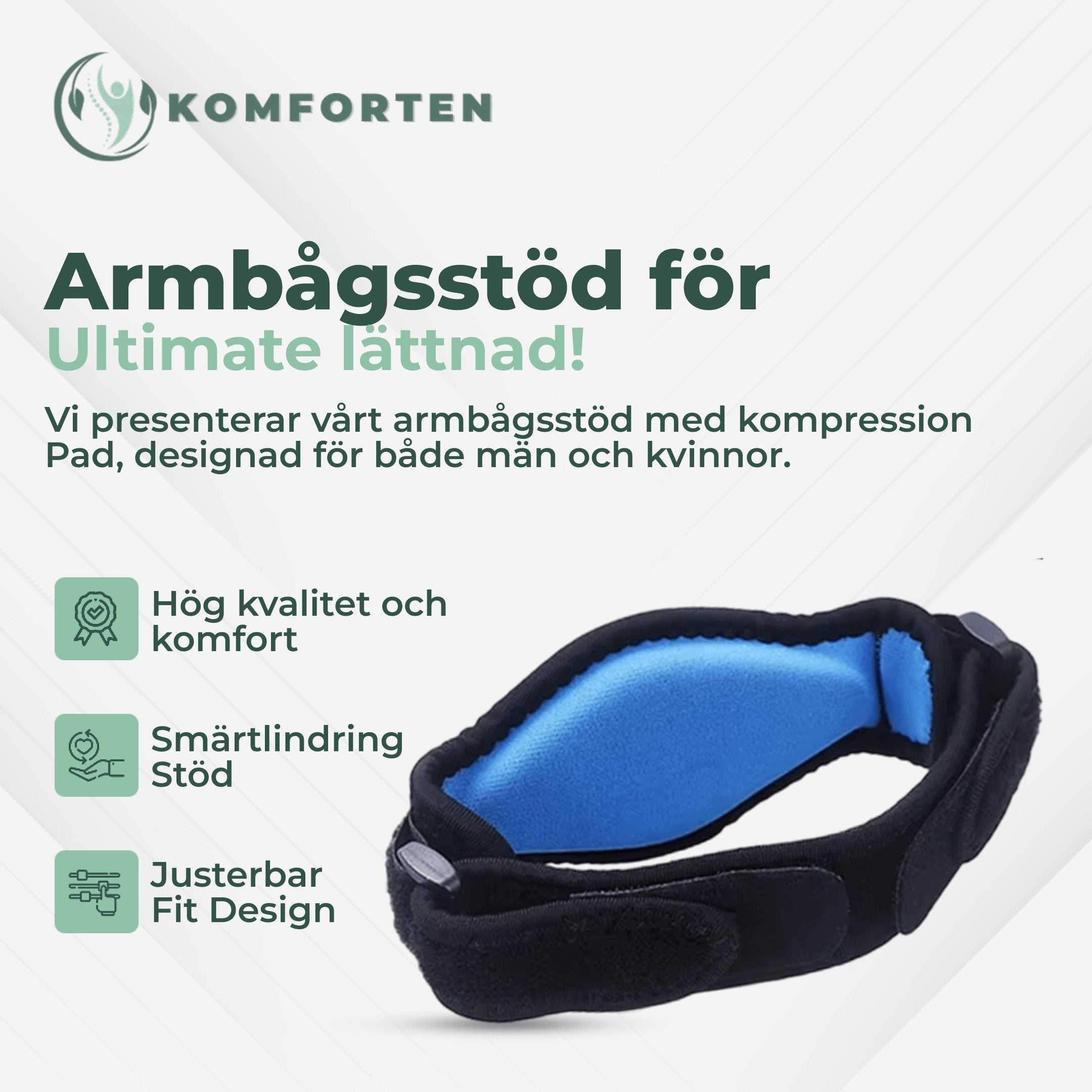 Tennisarmbågsskydd Ödemhandskar by Komforten - Blå tillgänglig på Komforten