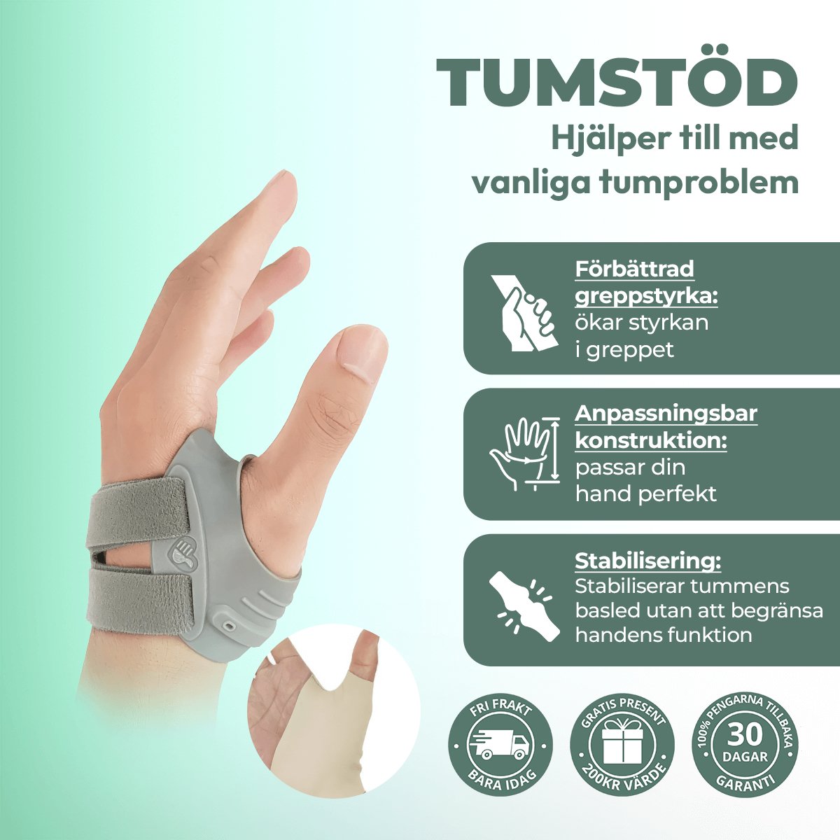 Tumortos och Tumstöd med Skena - Komforten