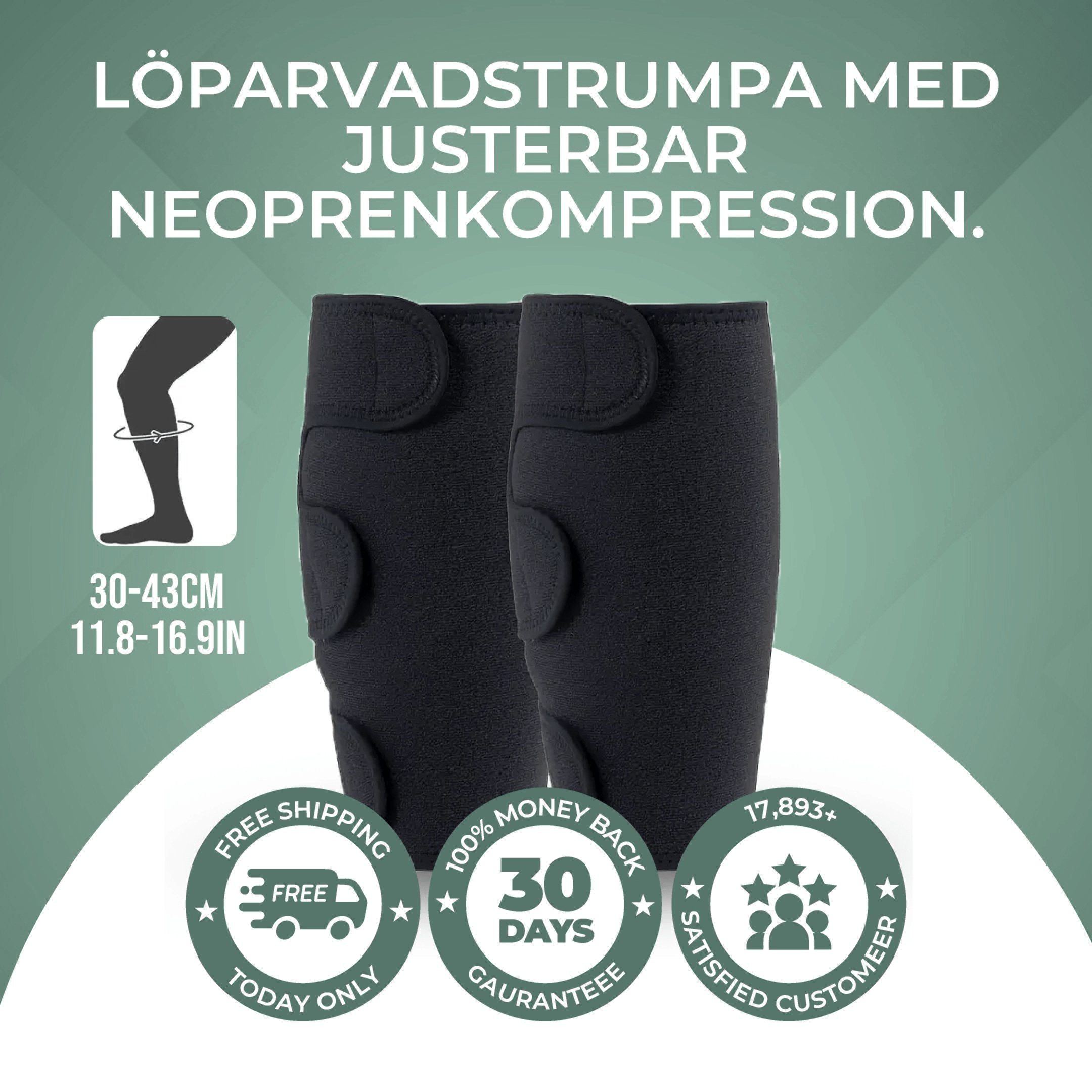 Stödstrumpor med Kardborreband för Vadstöd - Komforten